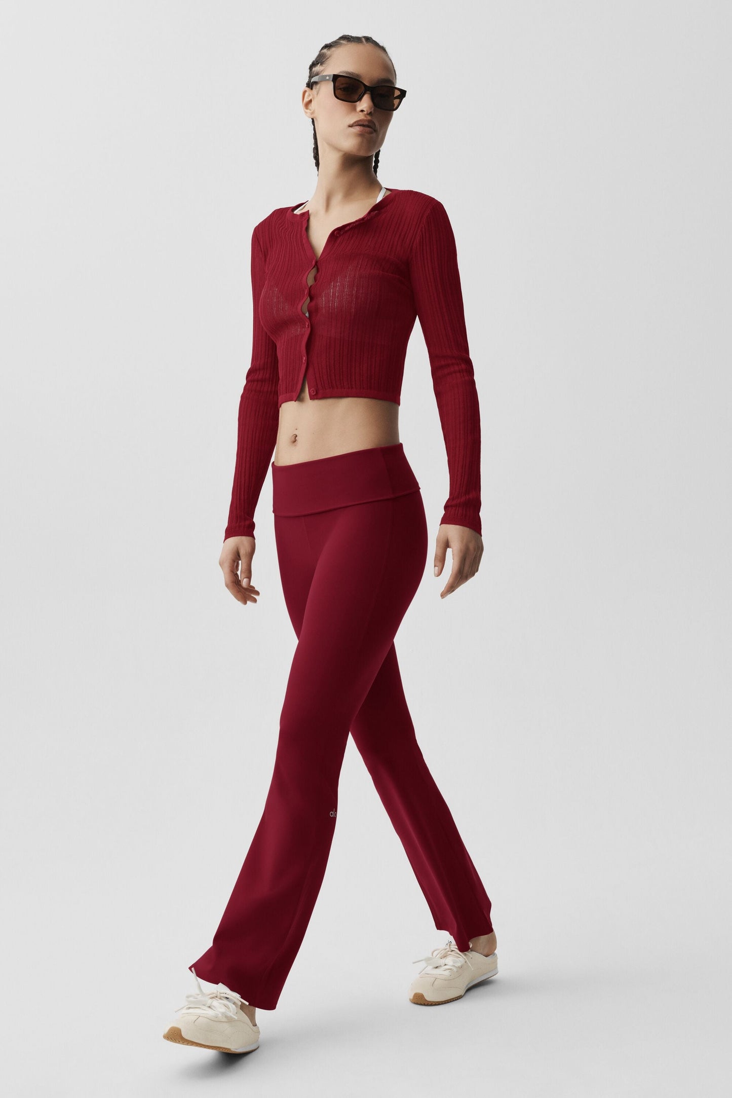 ALO Softsculpt 7/8 Foldover Flare Legging - Summer Romance Red